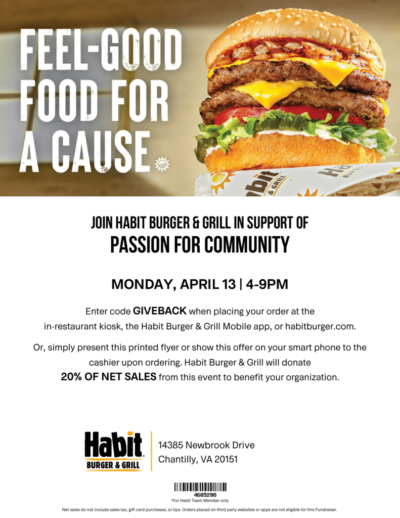 Habit Burger Fundraiser Passion for Community Good Cause